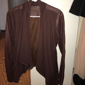 Maroon Faux Leather Jacket